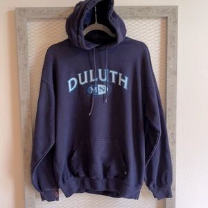 Duluth MN navy hoodie, Size M